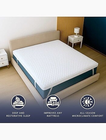 Surmatelas - the white stone - mémoire de forme 5 cm - hypoallergénique