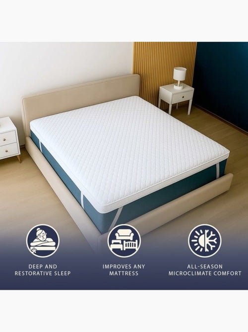 Surmatelas - THE WHITE STONE - Mémoire de forme 5 cm - Hypoallergénique - Kiabi