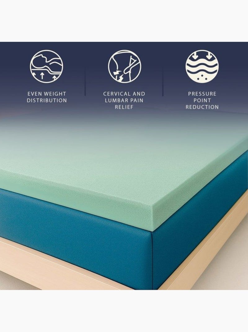 Surmatelas - THE WHITE STONE - Mémoire de forme 5 cm - Hypoallergénique Blanc - Kiabi