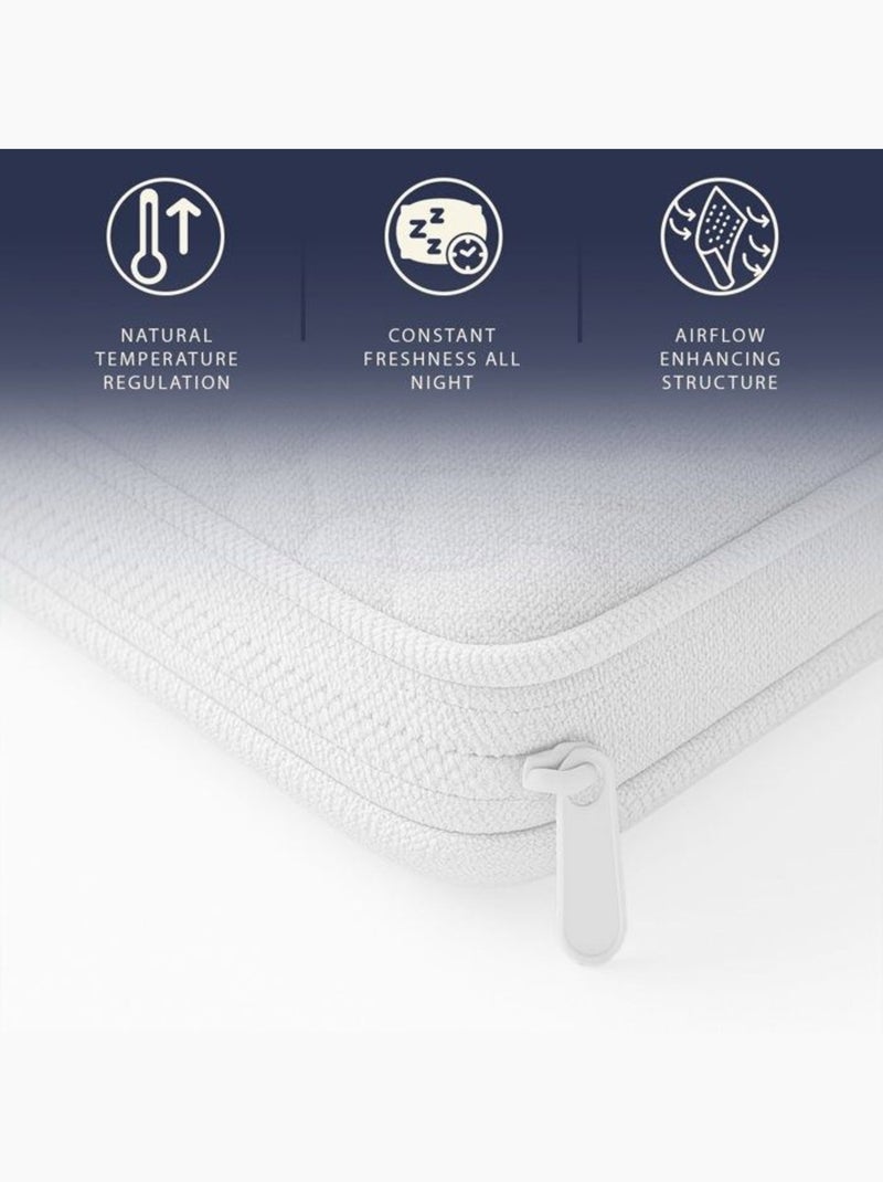 Surmatelas - THE WHITE STONE - Mémoire de forme 5 cm - Hypoallergénique Blanc - Kiabi