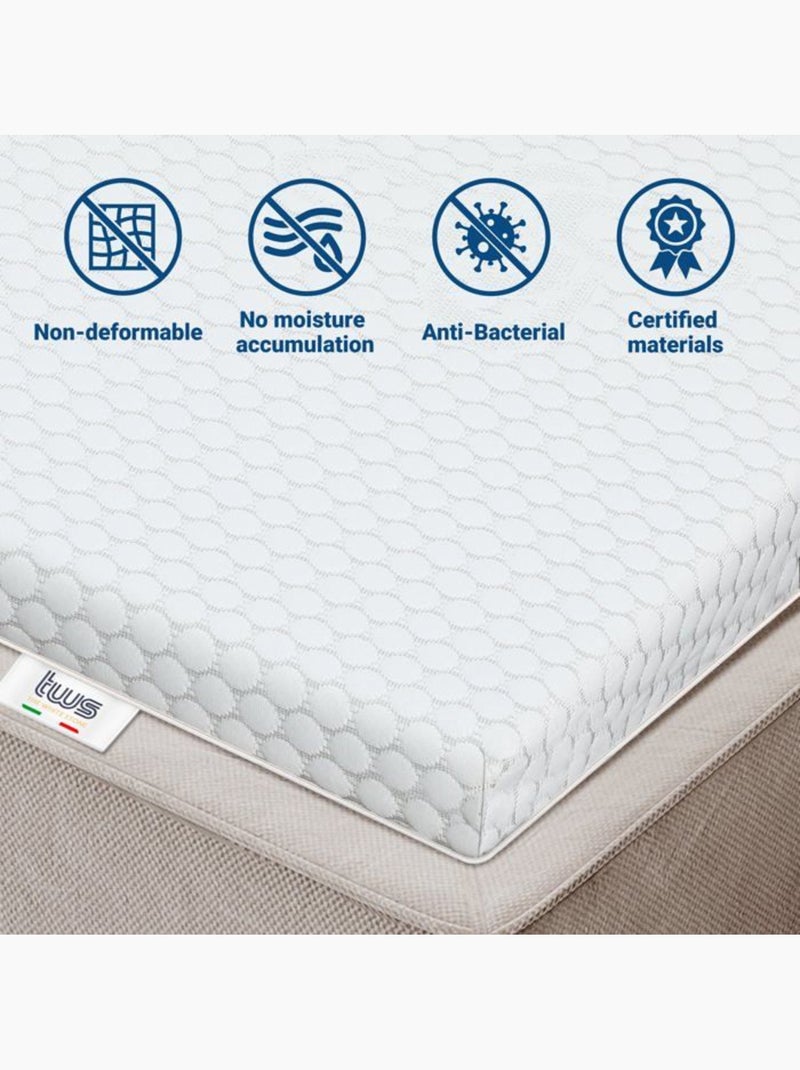 Surmatelas - the white stone - surmatelas ergonomique - 180 x 290 cm - 6 cm - déhoussable lavable Blanc - Kiabi