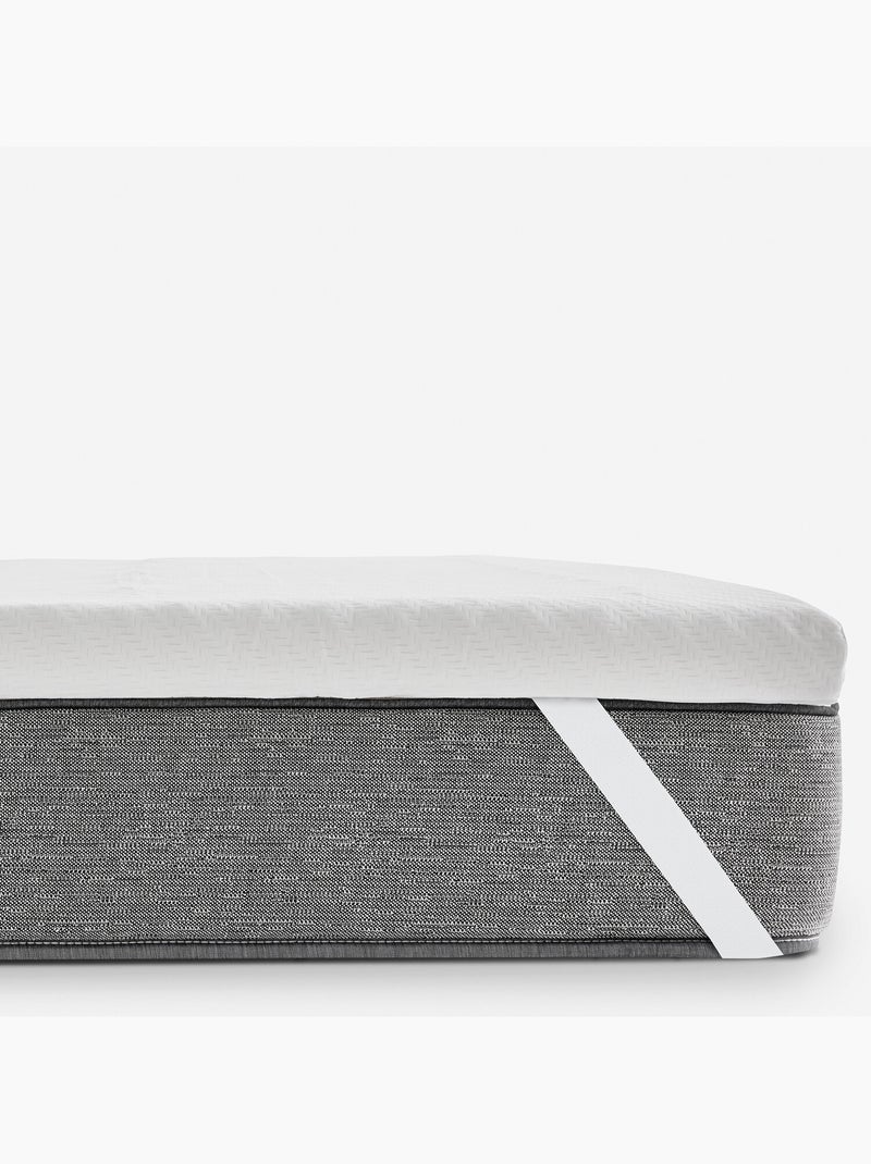 Surmatelas à Mémoire de Forme Multizone 7 cm Respirant Blanc - Kiabi