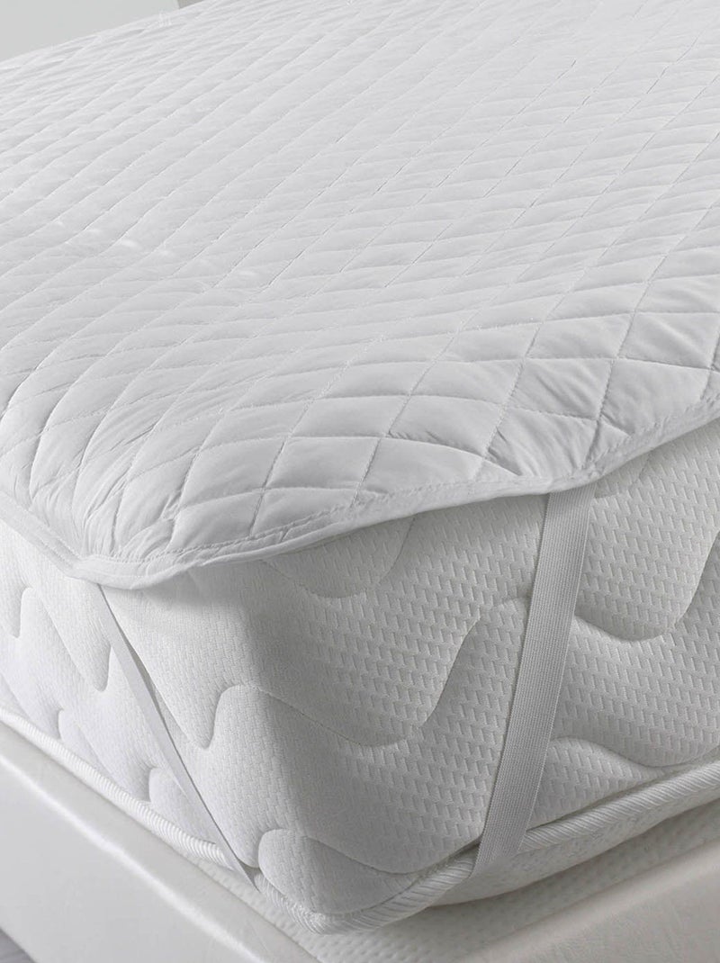 Surmatelas avec elastiques 140 x 190 cm microfibre blanc Blanc - Kiabi