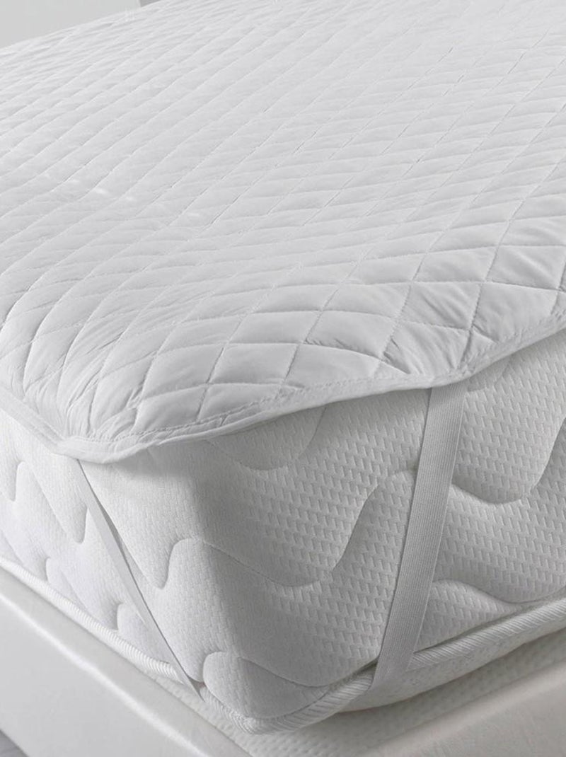 Surmatelas avec élastiques 90x190 cm microfibre unie Mata Blanc - Kiabi