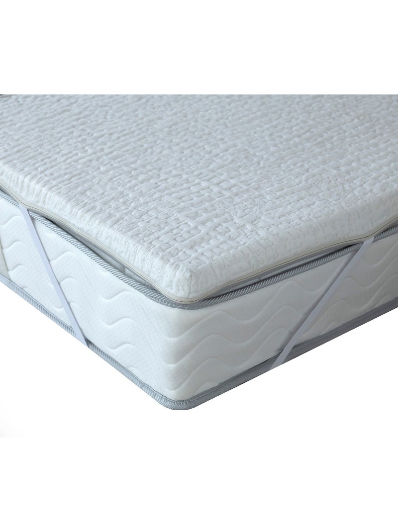 Surmatelas déhoussable Duo Latex + Mémoire de forme Blanc - Kiabi