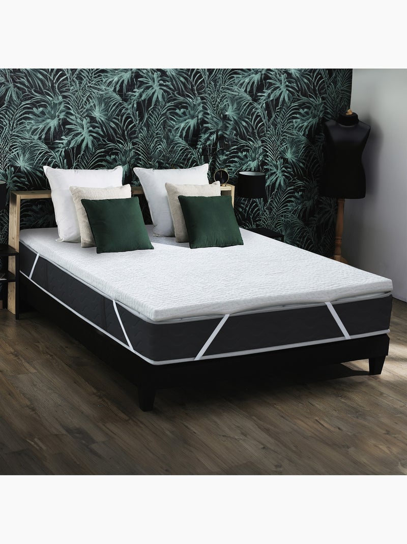 Surmatelas déhoussable Mousse à Mémoire de forme 42 kg Blanc - Kiabi