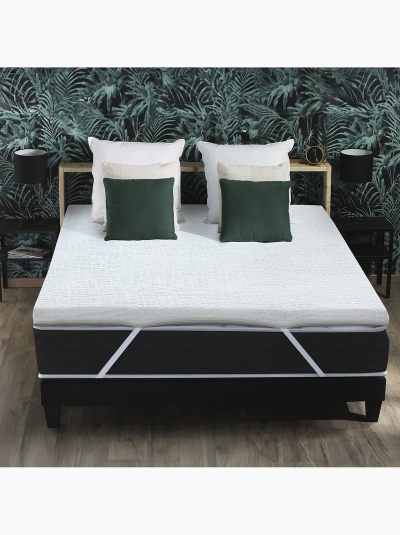 Surmatelas déhoussable Mousse à Mémoire de forme 42 kg Blanc - Kiabi