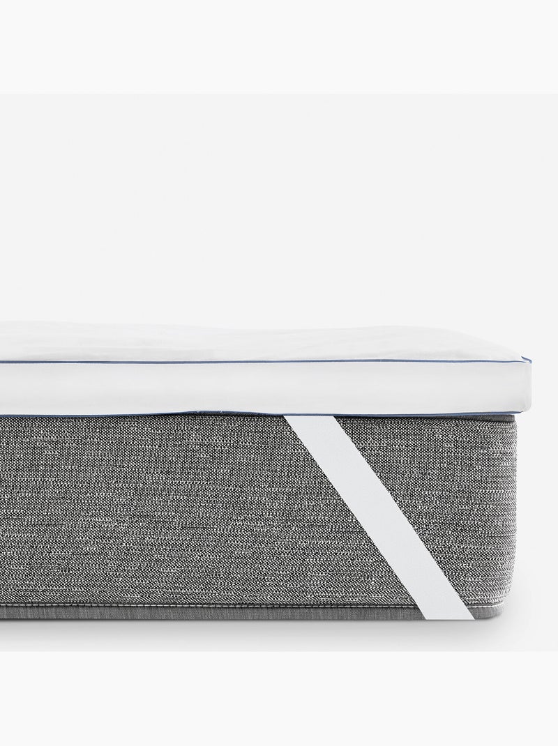 Surmatelas en Duvet Naturel 5 cm Housse 100% Coton Blanc - Kiabi