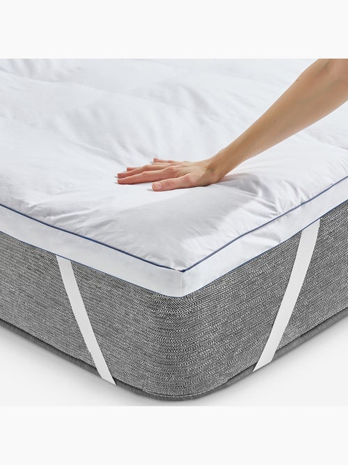 Surmatelas en Duvet Naturel 5 cm Housse 100% Coton - Kiabi