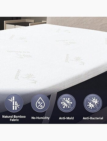 Surmatelas en latex - the white stone - tissu en bambou - déhoussable