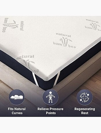 Surmatelas en latex - the white stone - tissu en bambou - déhoussable
