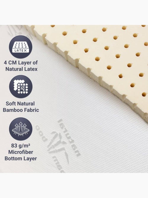 Surmatelas en Latex - THE WHITE STONE - Tissu en Bambou - Déhoussable - Kiabi Surmatelas en Latex - THE WHITE STONE - Tissu en Bambou - Déhoussable - Kiabi