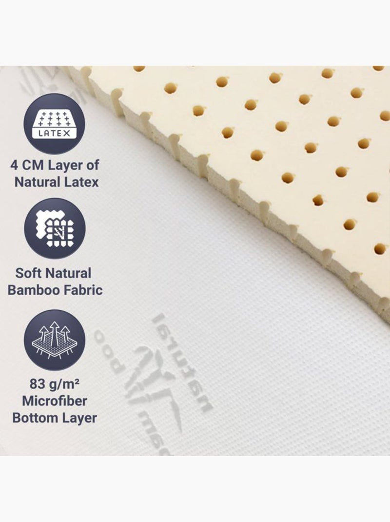 Surmatelas en Latex - THE WHITE STONE - Tissu en Bambou - Déhoussable Blanc - Kiabi