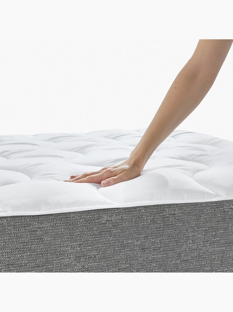 Surmatelas en Microfibre 3cm Housse 100% Coton et Respirante Blanc - Kiabi