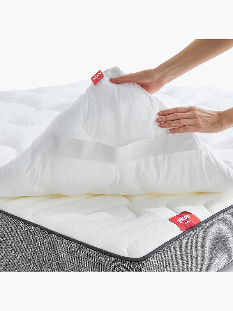 Surmatelas en Microfibre 5cm Anti-allergique et Respirant Blanc - Kiabi