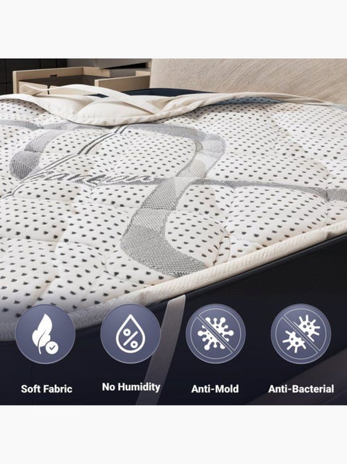 Surmatelas Ergonomique - THE WHITE STONE - Topper Carbon - Mémoire de forme - Kiabi