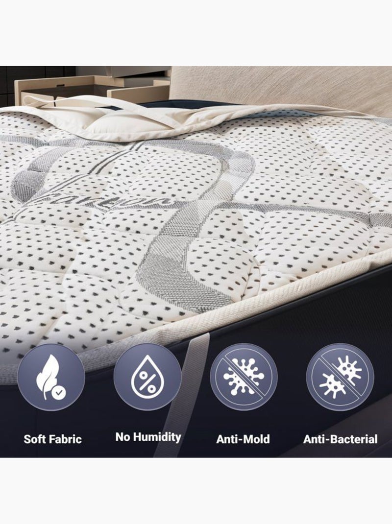 Surmatelas Ergonomique - THE WHITE STONE - Topper Carbon - Mémoire de forme Blanc - Kiabi