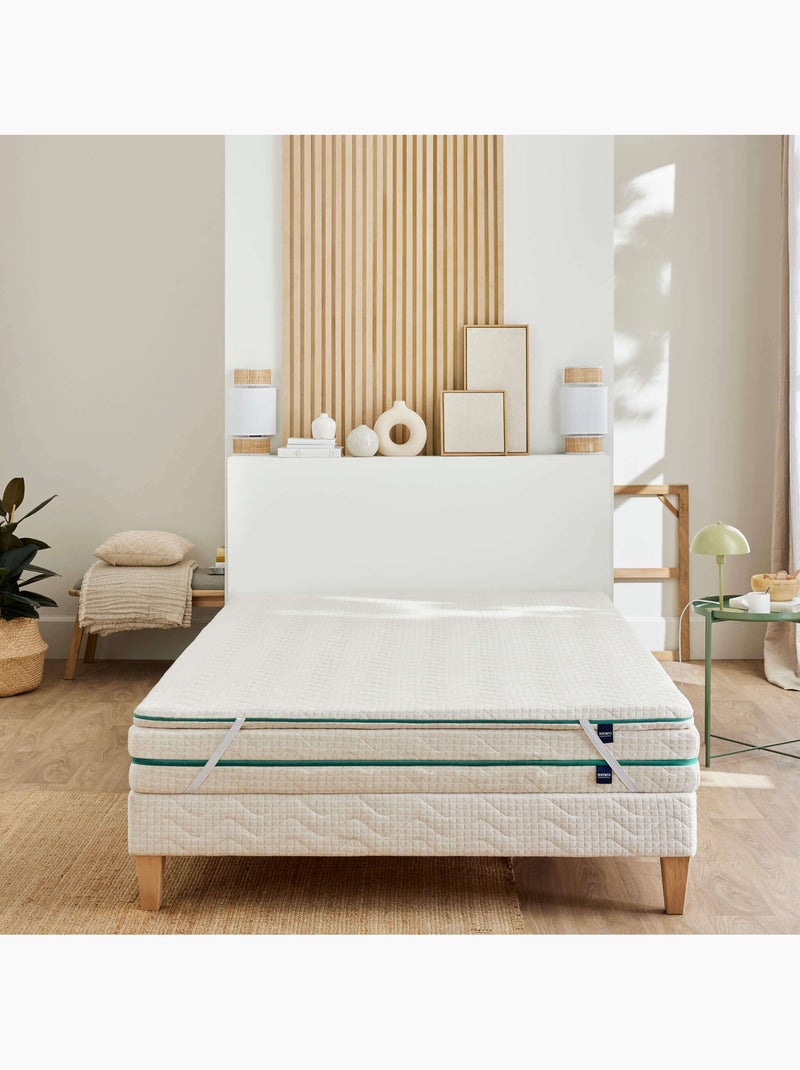 Surmatelas latex naturel Aube Ecru - Kiabi