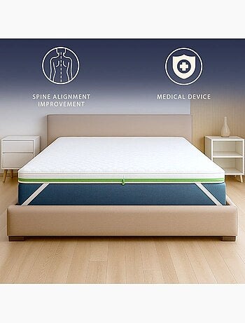 Surmatelas mémoire de forme - the white stone - breeze - 160x200 cm - 5 cm - housse pure by heiq