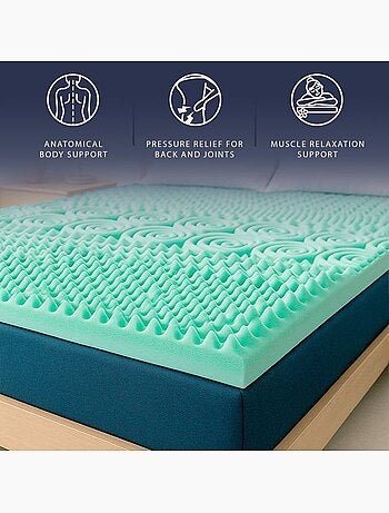 Surmatelas mémoire de forme - the white stone - breeze - 160x200 cm - 5 cm - housse pure by heiq