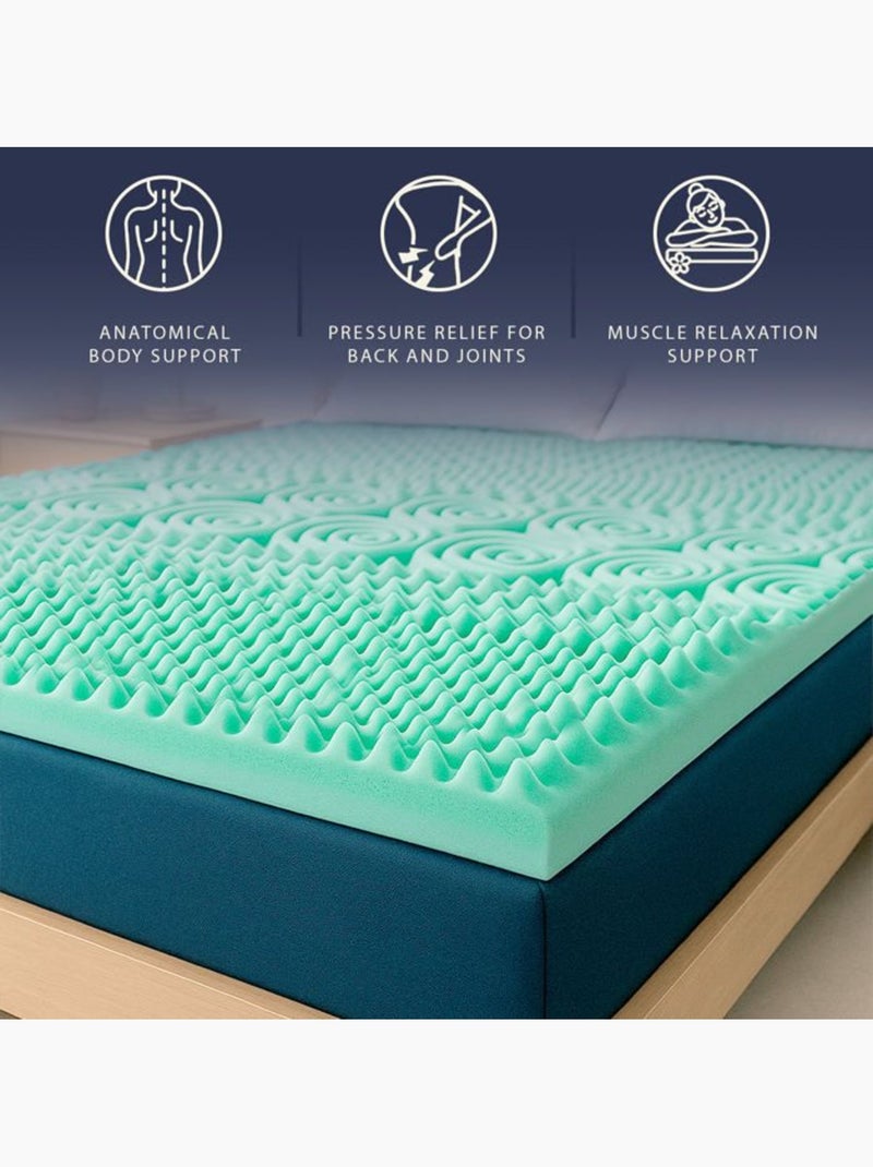 Surmatelas mémoire de forme - the white stone - breeze - 160x200 cm - 5 cm - housse pure by heiq Blanc - Kiabi