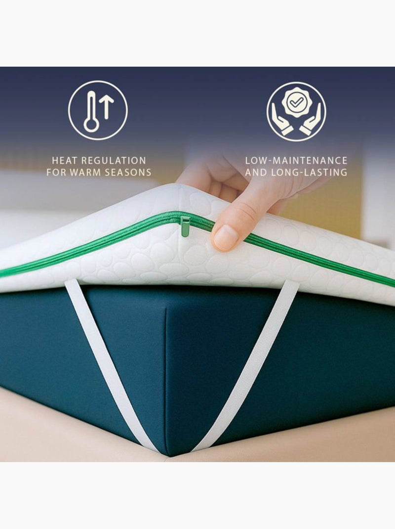 Surmatelas mémoire de forme - the white stone - breeze - 160x200 cm - 5 cm - housse pure by heiq Blanc - Kiabi