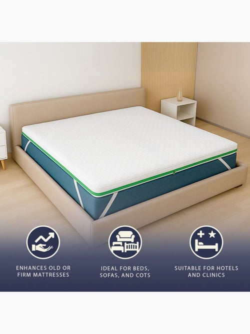Surmatelas mémoire de forme - the white stone - breeze - 160x200 cm - 5 cm - housse pure by heiq - Kiabi