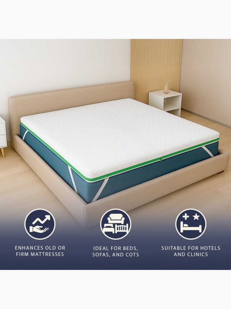 Surmatelas mémoire de forme - the white stone - breeze - 160x200 cm - 5 cm - housse pure by heiq Blanc - Kiabi
