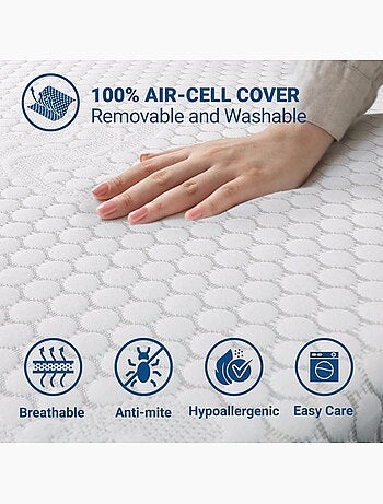 Surmatelas mémoire de forme - THE WHITE STONE - Ergonomique - 6 cm