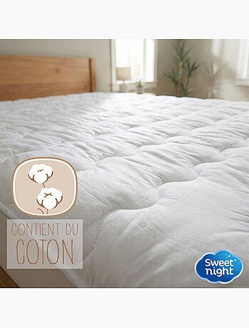 Surmatelas Moelleux - Protege Matelas Impermeable - 4 Coins Elastiques - Traitement Anti-Acarien