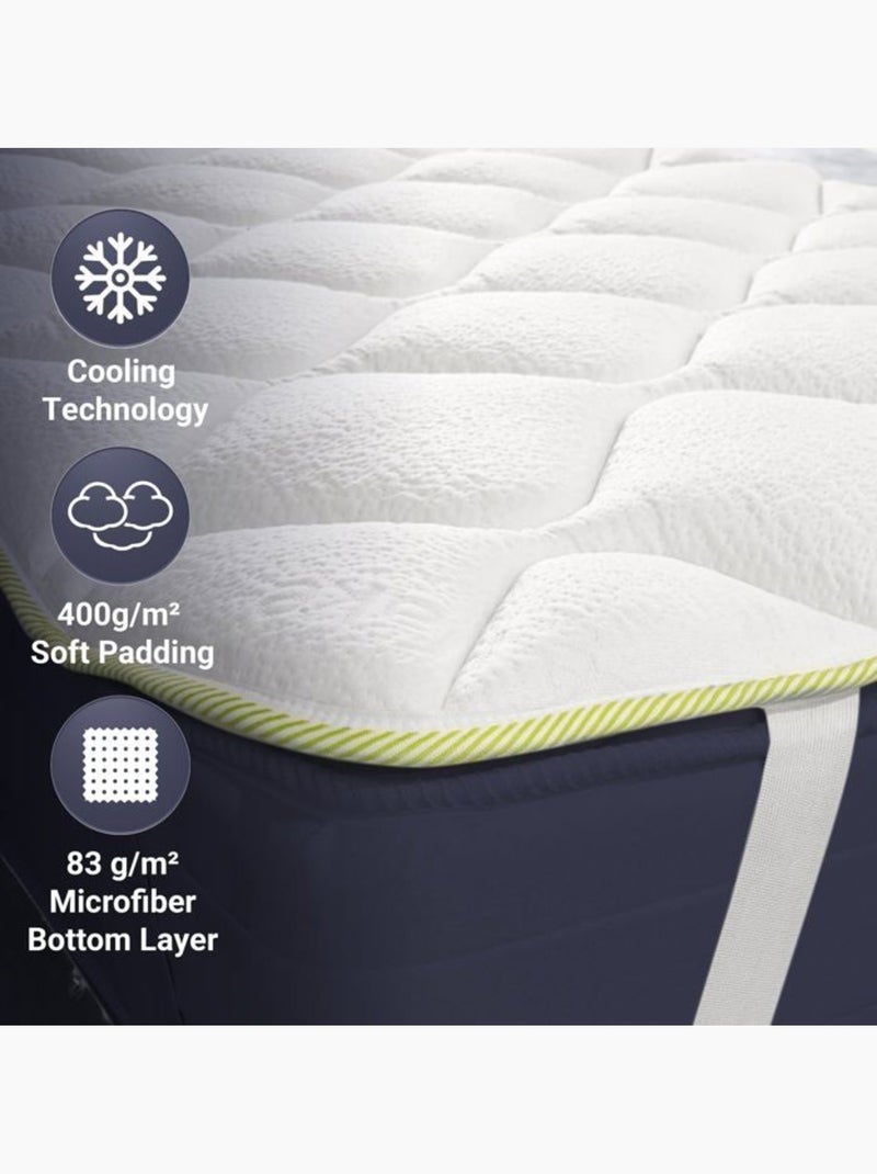 Surmatelas Rafraîchissant - THE WHITE STONE - Artic Cold - Technologie Cooler Blanc - Kiabi