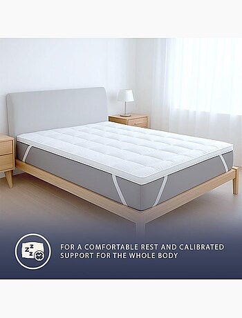 Surmatelas rembourré - the white stone - 800 g/m² billes de ouate - 10 cm