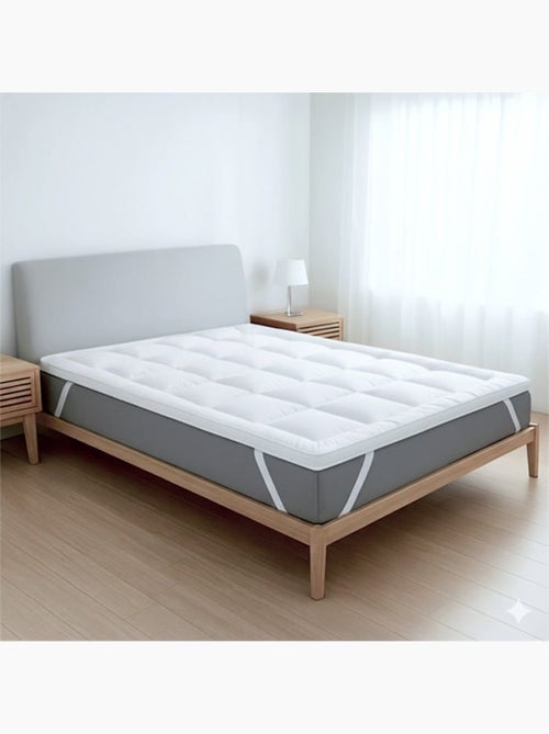 Surmatelas rembourré - THE WHITE STONE - 800 g/m² billes de ouate - 10 cm - Kiabi