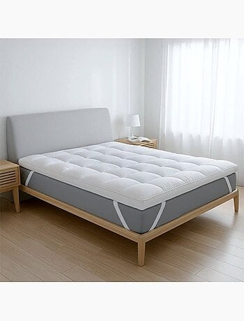 Surmatelas rembourré effet hôtel - the white stone - garnissage 1000 g/m²