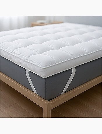 Surmatelas rembourré effet hôtel - the white stone - garnissage 1000 g/m²