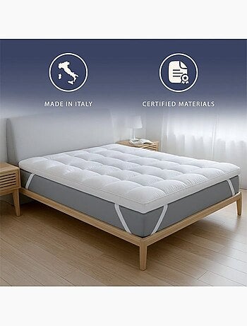 Surmatelas rembourré effet hôtel - the white stone - garnissage 1000 g/m²