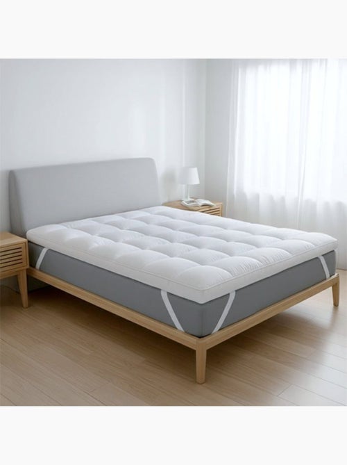 Surmatelas rembourré effet hôtel - THE WHITE STONE - Garnissage 1000 g/m² - Kiabi