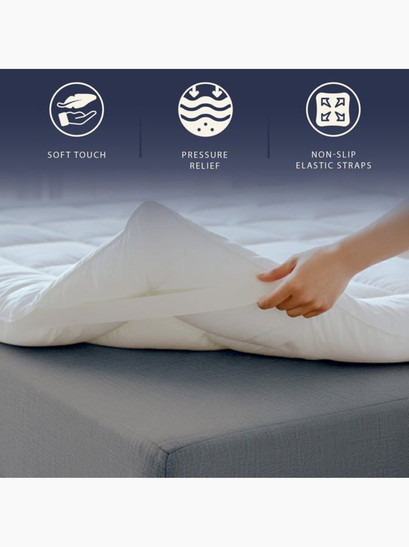 Surmatelas rembourré effet hôtel - THE WHITE STONE - Garnissage 1000 g/m² Blanc - Kiabi