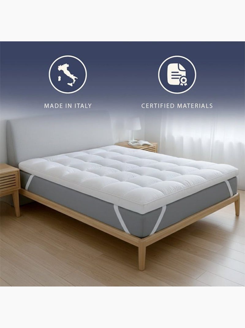 Surmatelas rembourré effet hôtel - THE WHITE STONE - Garnissage 1000 g/m² Blanc - Kiabi