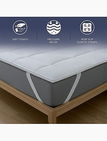 Surmatelas rembourré effet hôtel - the white stone - ouate 500 g/m²