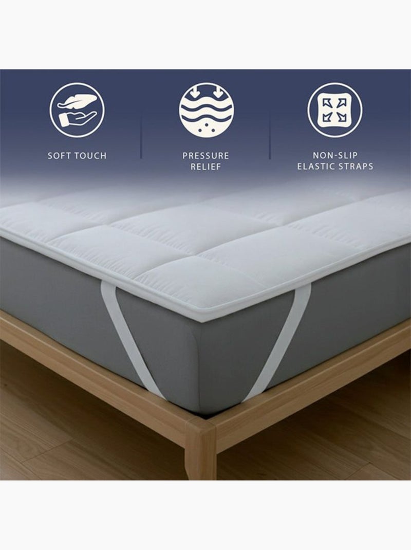 Surmatelas rembourré effet hôtel - THE WHITE STONE - Ouate 500 g/m² Blanc - Kiabi