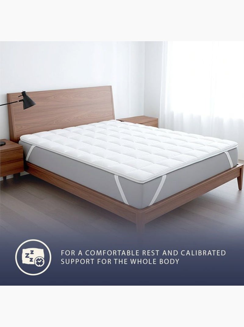 Surmatelas rembourré effet hôtel - THE WHITE STONE - Ouate 500 g/m² Blanc - Kiabi
