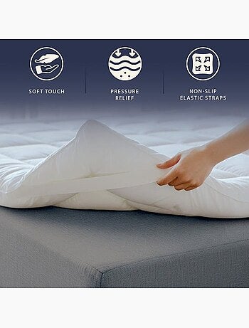 Surmatelas rembourré effet hôtel - the white stone - the white stone 90x190 cm
