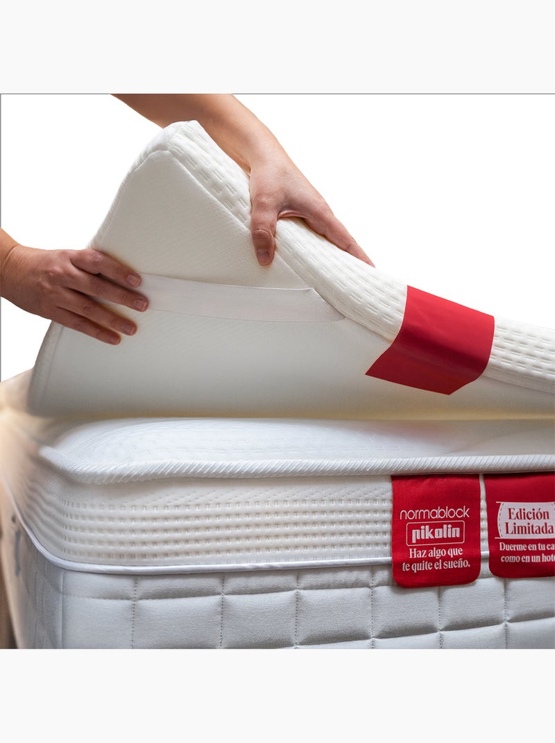 Surmatelas viscoélastique d'hôtel - ignifuge et anti-punaises de lit - confort 5 étoiles Blanc - Kiabi