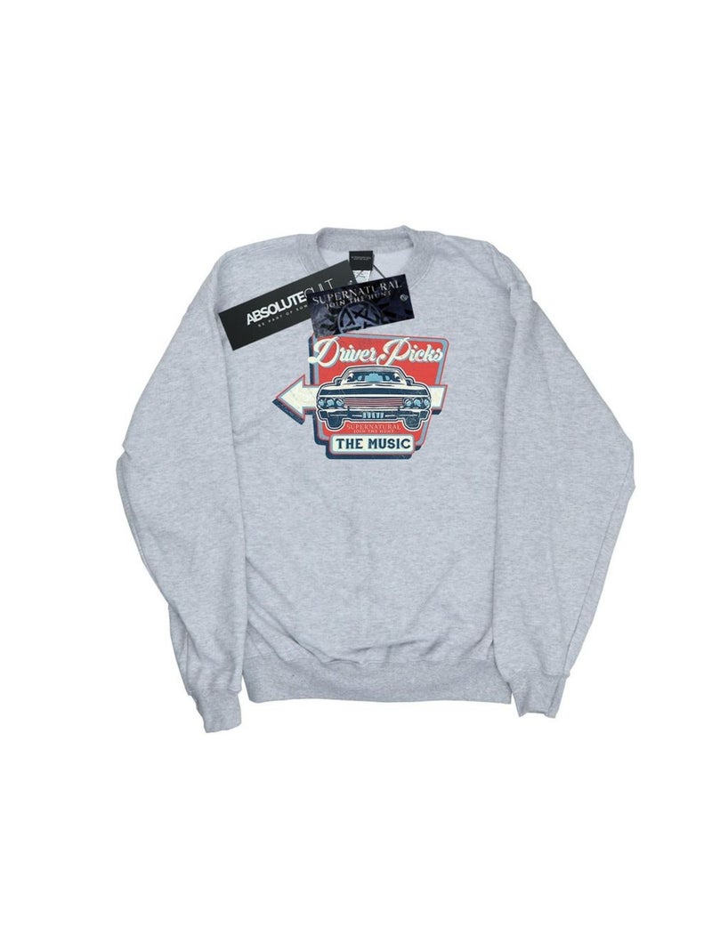 Surnaturel - Sweat DRIVER PICKS THE MUSIC Gris chiné - Kiabi