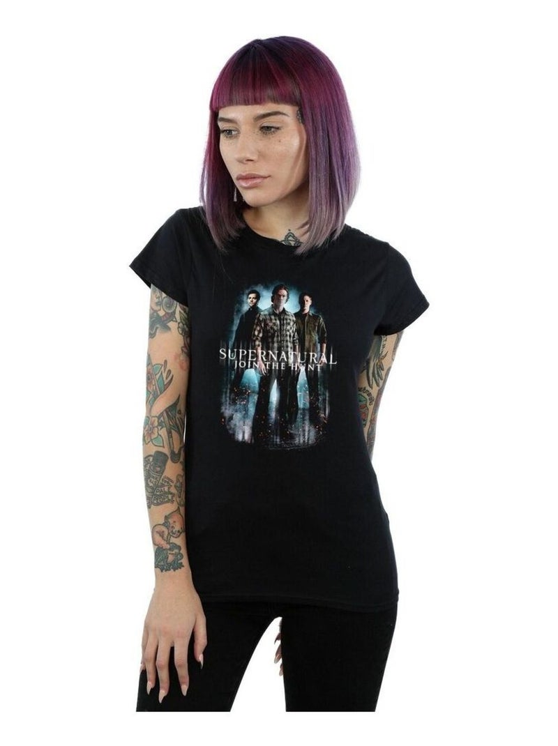 Surnaturel - T-shirt (Castiel, Dean Winchester, Sam Winchester) Noir - Kiabi