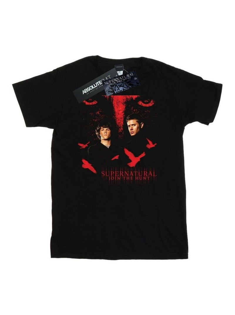 Surnaturel - T-shirt motif/style Corbeau Noir - Kiabi