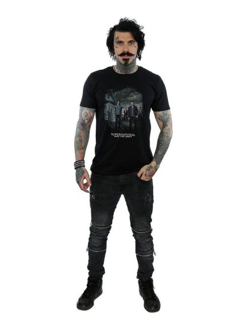 Surnaturel - T-shirt motif/style Pluie de météores (Castiel, Crowley, Dean, Sam Winchester) - Kiabi