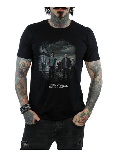 Surnaturel - T-shirt motif/style Pluie de météores (Castiel, Crowley, Dean, Sam Winchester) - Kiabi