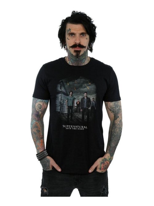 Surnaturel - T-shirt motif/style Pluie de météores (Castiel, Crowley, Dean, Sam Winchester) - Kiabi